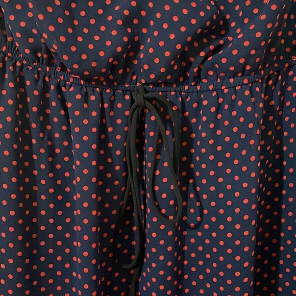 Enfocus Studio Navy and Red Polka Dot Dress Size 14 - Picture 4 of 4